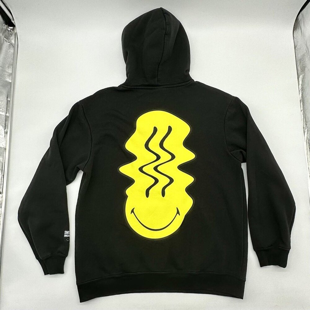 The Smiley Company X H&M Men's Size Medium Black Graphic Logo Pullover Hoodie